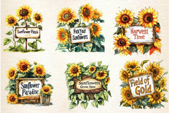 Summer Sunflowers Signs Clipart Bundle - CraftNest - Digital Crafting and Art