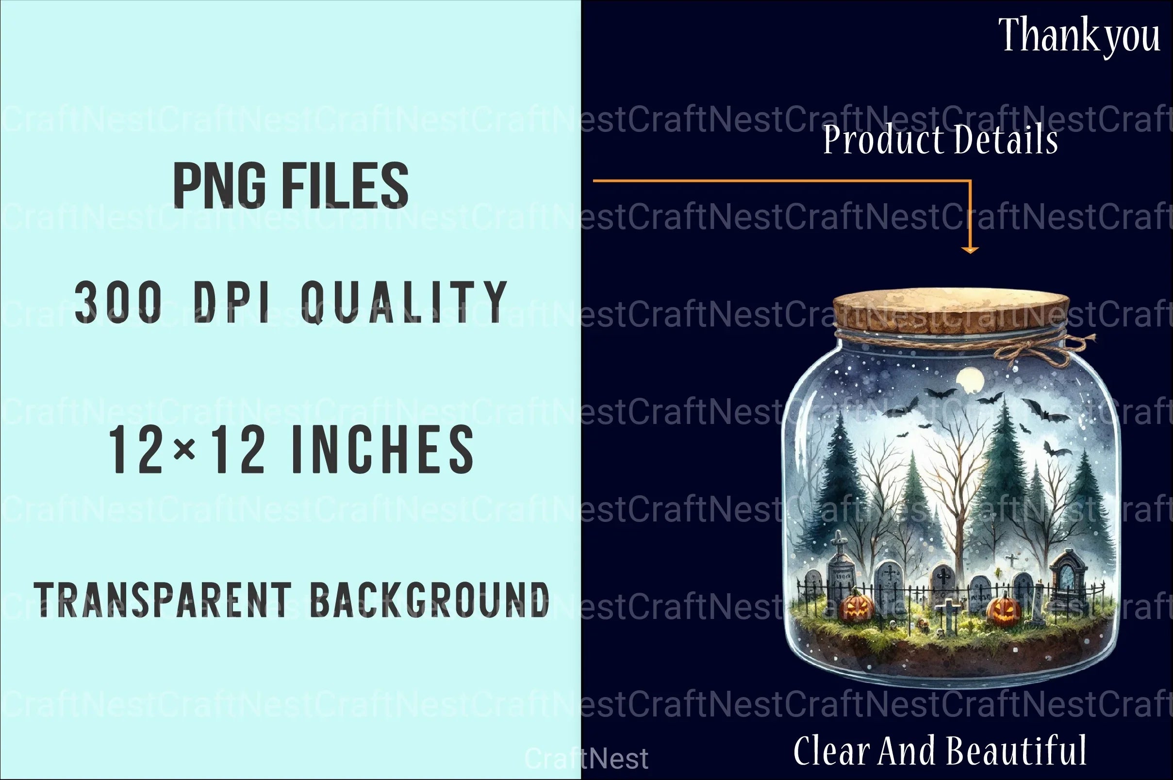 Halloween Mason Jar Clipart Bundle 1 - CraftNest - Digital Crafting and Art