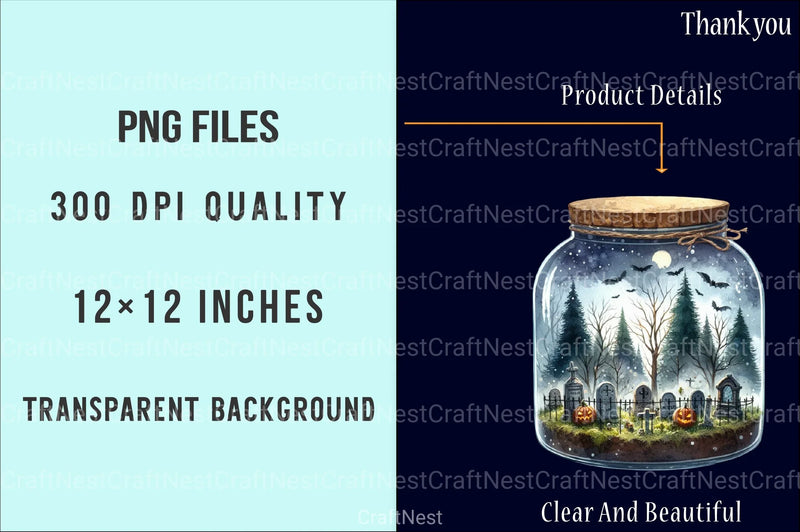 Halloween Mason Jar Clipart Bundle 1 - CraftNest - Digital Crafting and Art