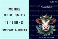 Christmas Highland Cow Clipart Bundle 20 - CraftNest - Digital Crafting and Art