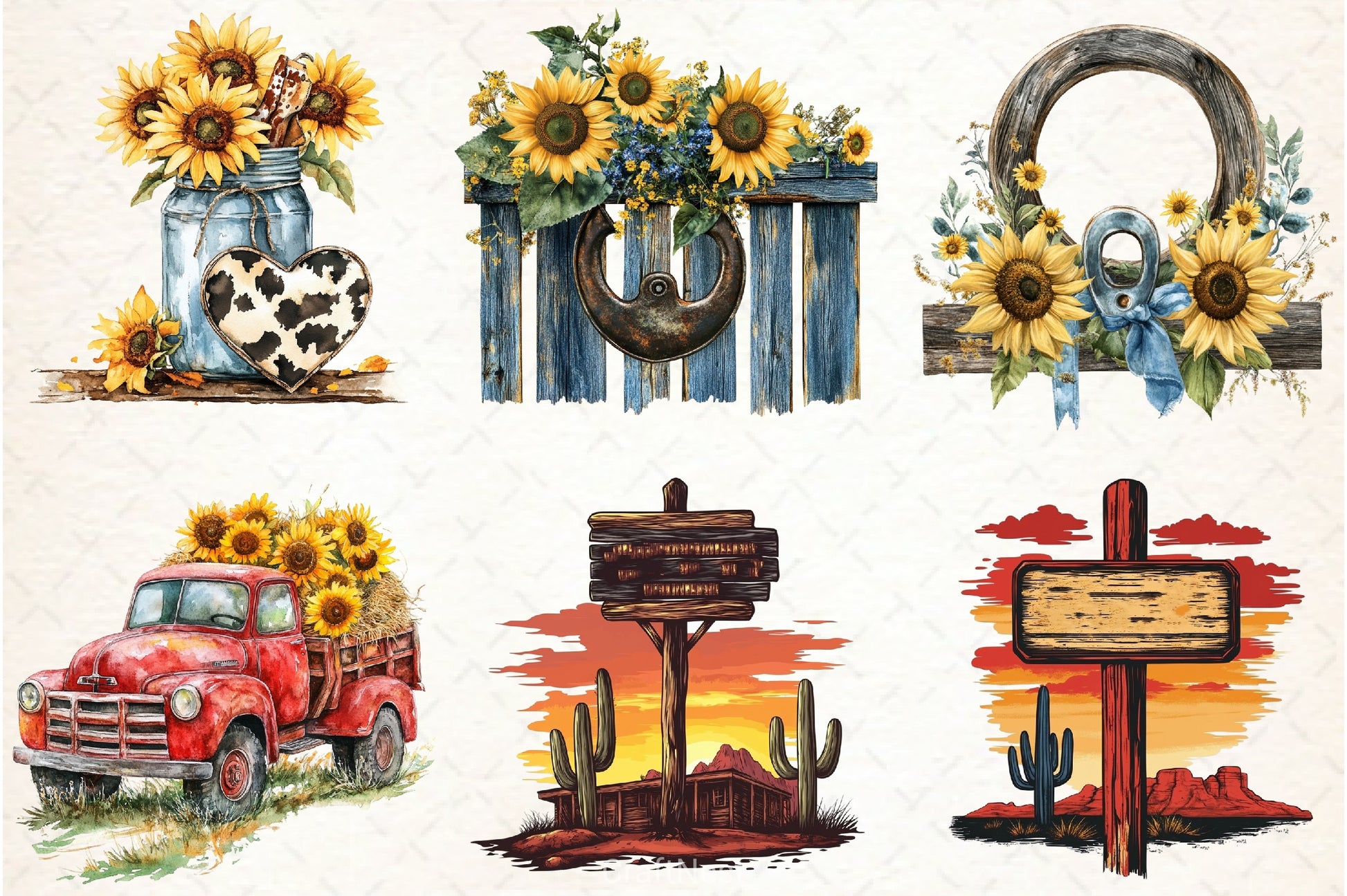 Western Boho Wedding Clipart Bundle 7 - CraftNest - Digital Crafting and Art