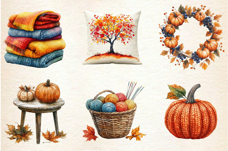 Crochet Autumn Clipart Bundle 3 - CraftNest - Digital Crafting and Art