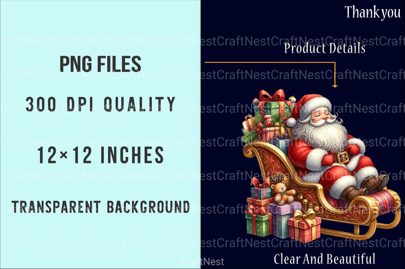 Santa Claus Christmas Clipart Bundle 99 - CraftNest - Digital Crafting and Art