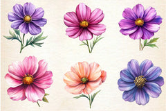 Cosmos Flower Bloom Clipart Bundle 2 - CraftNest - Digital Crafting and Art