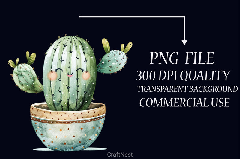 Summer Cactus Clipart Bundle 3 - CraftNest - Digital Crafting and Art