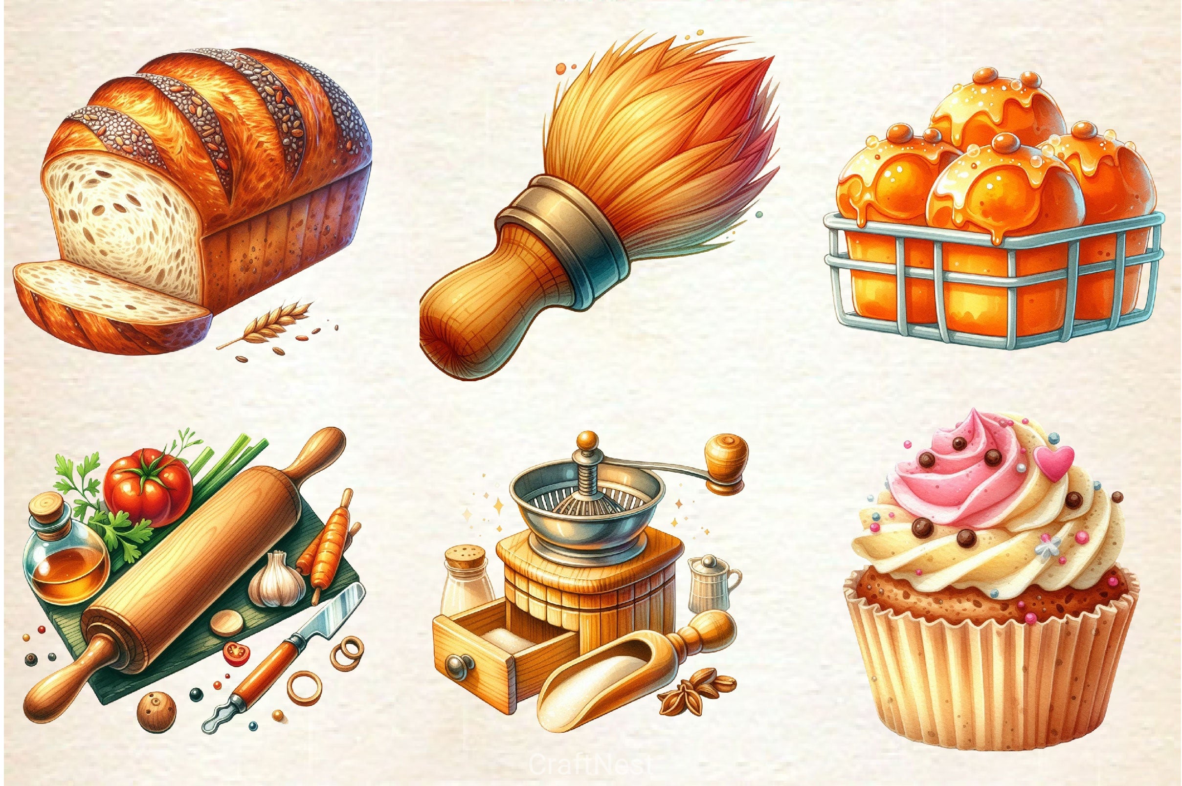 Neutral Baking Clipart Bundle 2 - CraftNest - Digital Crafting and Art