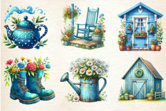Blue Rustic Summer Clipart Bundle 2 - CraftNest - Digital Crafting and Art