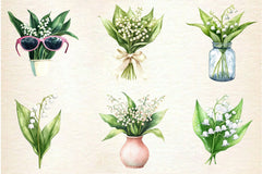 Summer Lily Of The Valley Flower Clipart Bundle - CraftNest - Digital Crafting and Art
