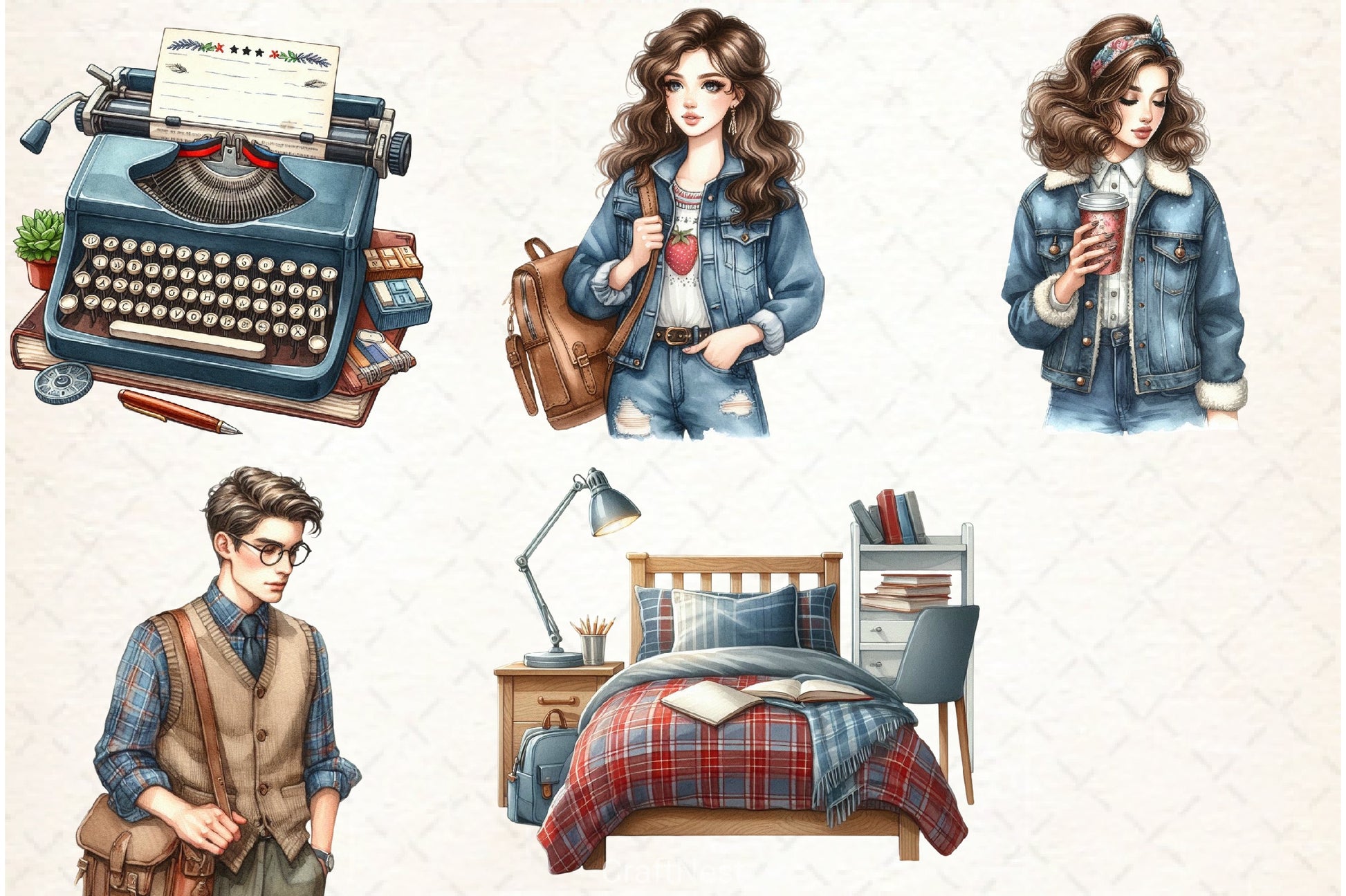 Freshman Year College Clipart Bundle - CraftNest - Digital Crafting and Art