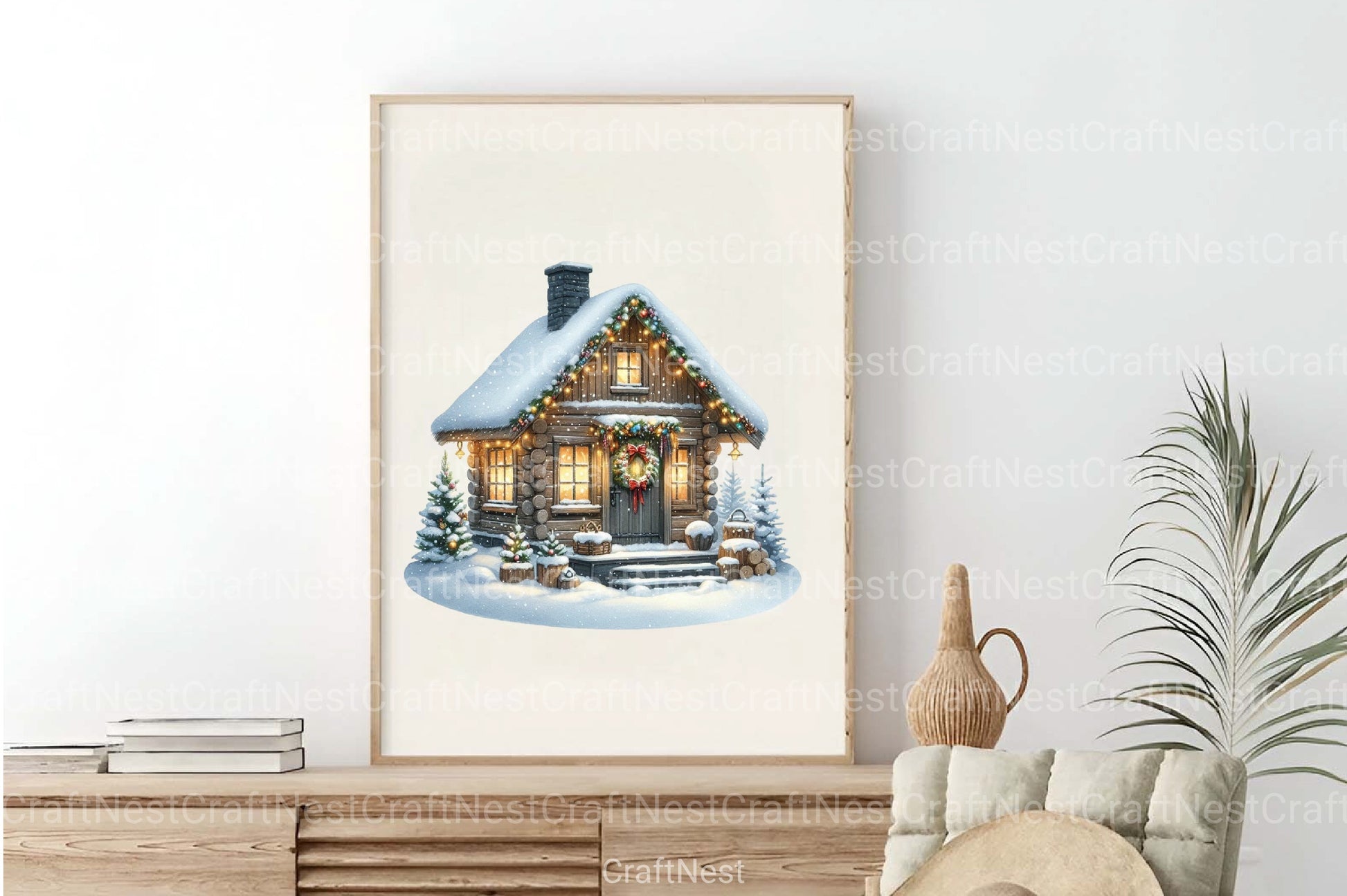 Nordic Winter Cottage Clipart Bundle - CraftNest - Digital Crafting and Art