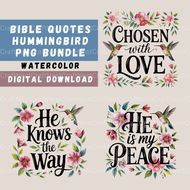 Bible Quotes Hummingbird Clipart Bundle - CraftNest - Digital Crafting and Art