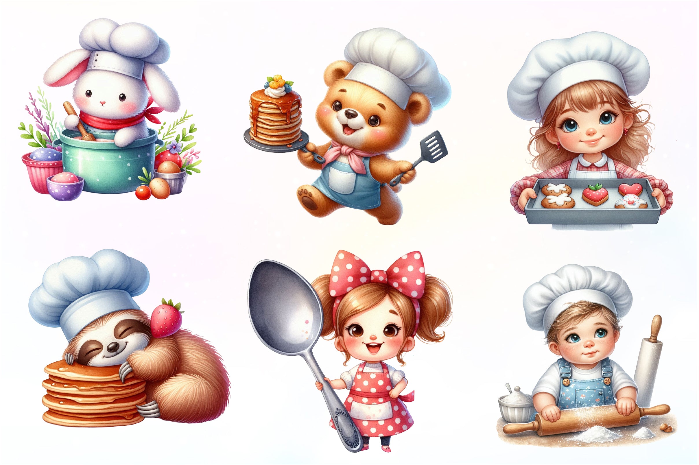 Cute Little Chef Cooking Clipart Bundle - CraftNest - Digital Crafting and Art