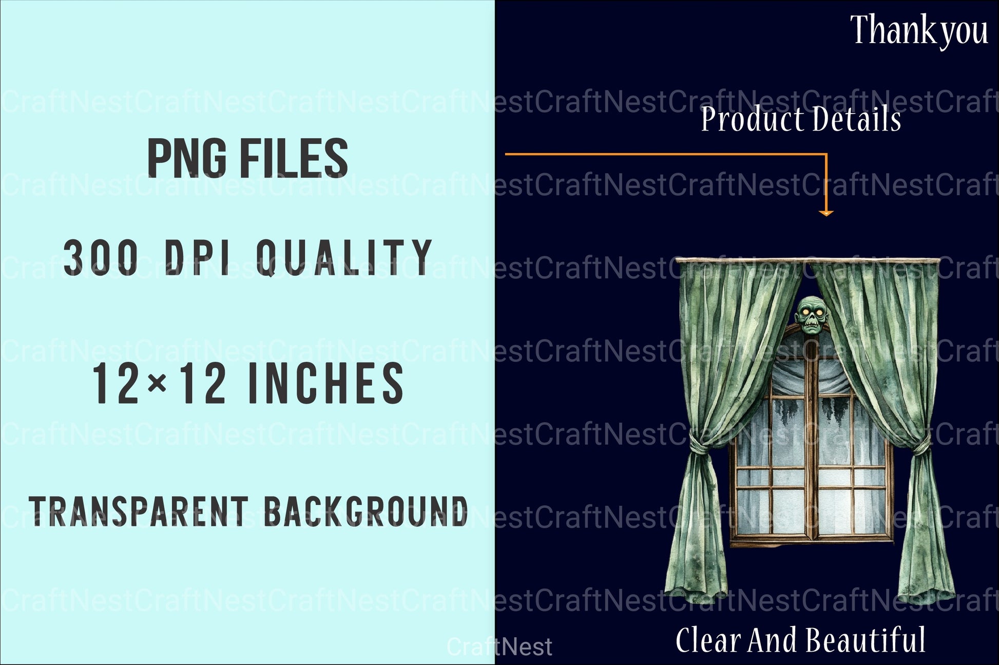 Cute Haunted Window Views Clipart Bundle - CraftNest - Digital Crafting and Art