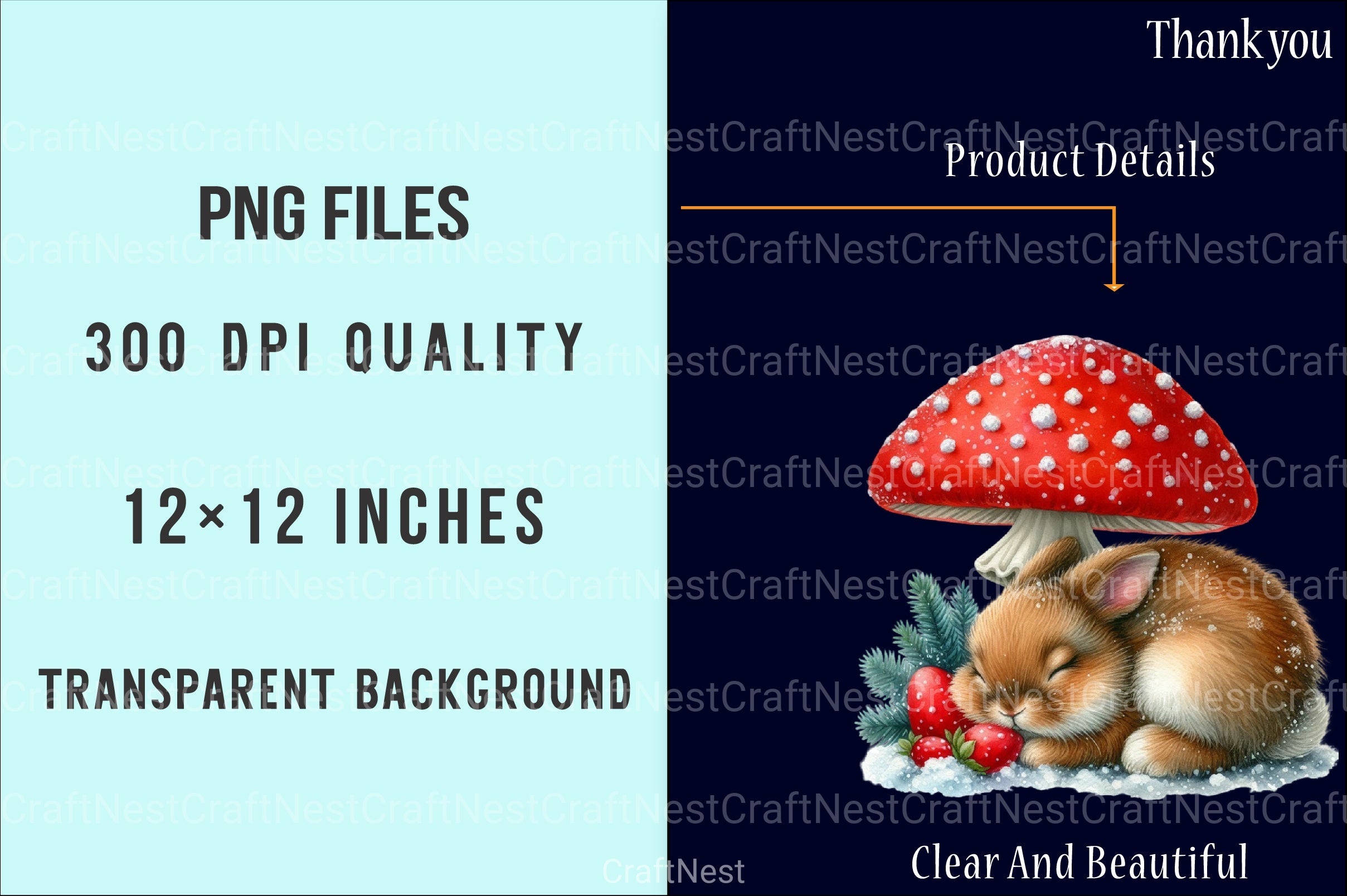 Christmas Bunny Fantasy Clipart Bundle - CraftNest - Digital Crafting and Art