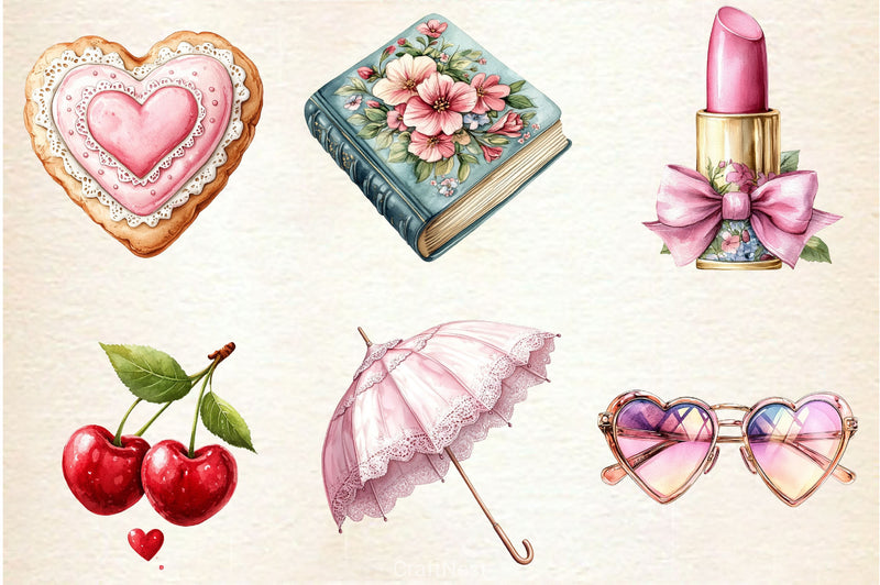 Preppy Coquette Summer Clipart Bundle - CraftNest - Digital Crafting and Art