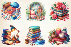 Reading Books Clipart Bundle 4 - CraftNest - Digital Crafting and Art