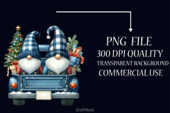 Christmas Gnome & Truck Clipart Bundle 2 - CraftNest - Digital Crafting and Art