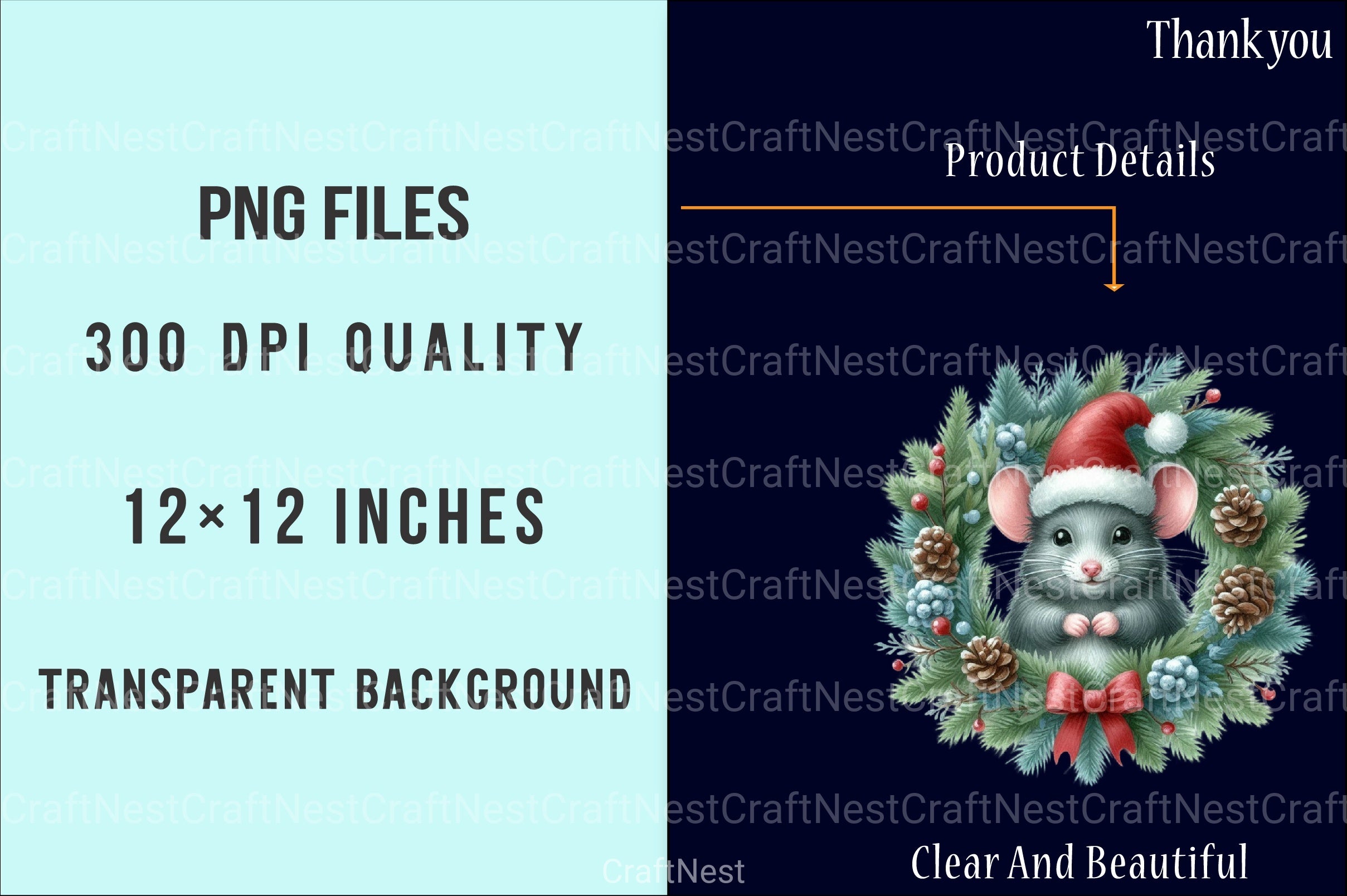 Christmas Mouse Clipart Bundle 11 - CraftNest - Digital Crafting and Art