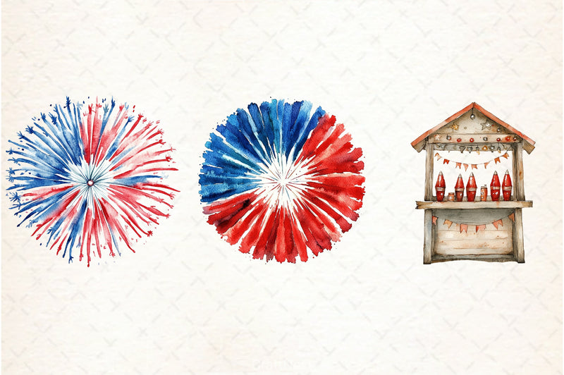 4th of July Fireworks Clipart Bundle 3 - CraftNest - Digital Crafting and Art