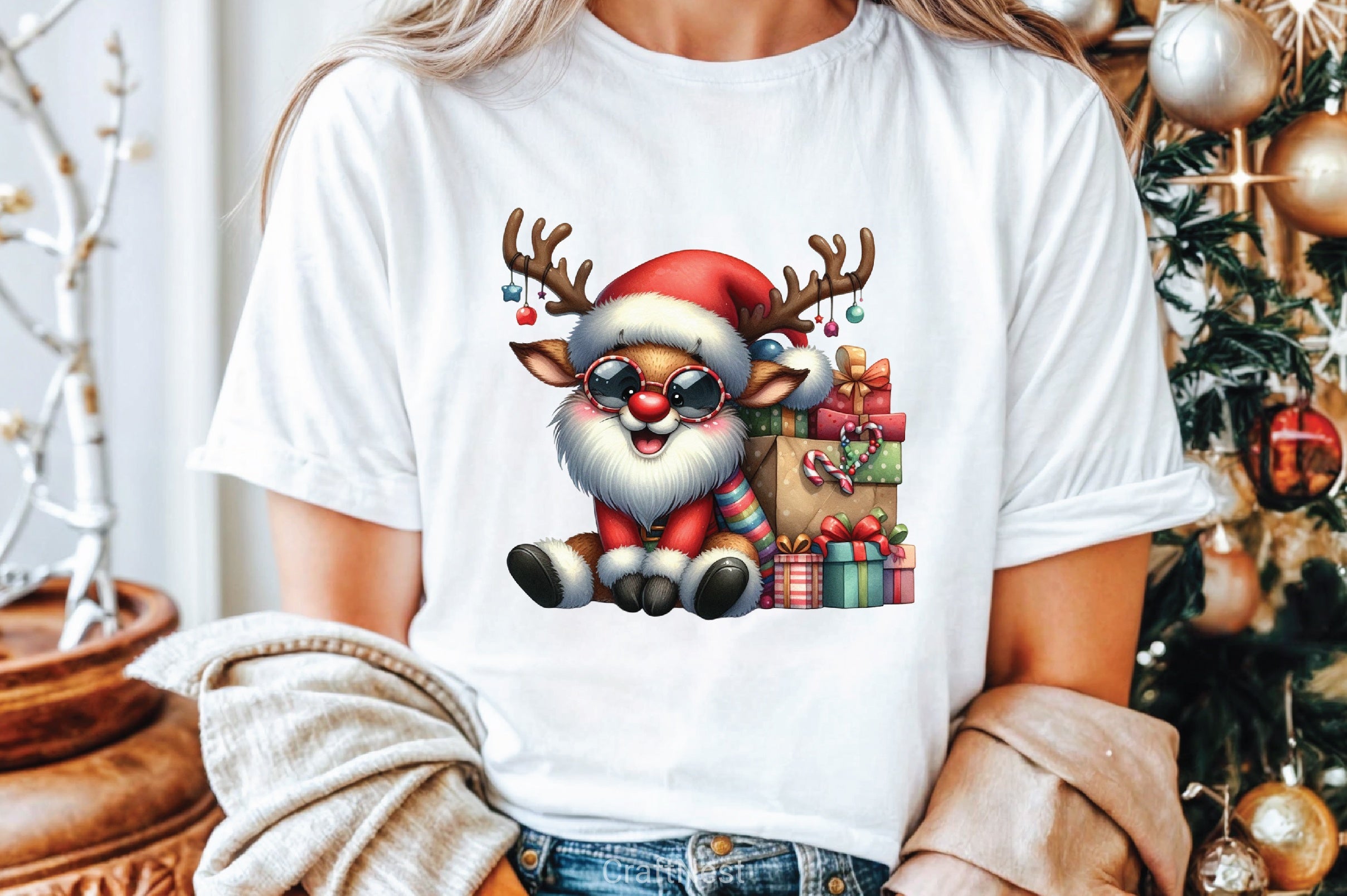 Funny Reindeer Clipart Bundle - CraftNest - Digital Crafting and Art