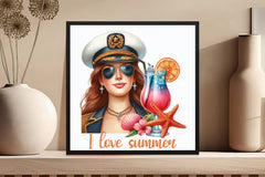 Matrose Sailor Marine Summer Girl Clipart Bundle - CraftNest - Digital Crafting and Art