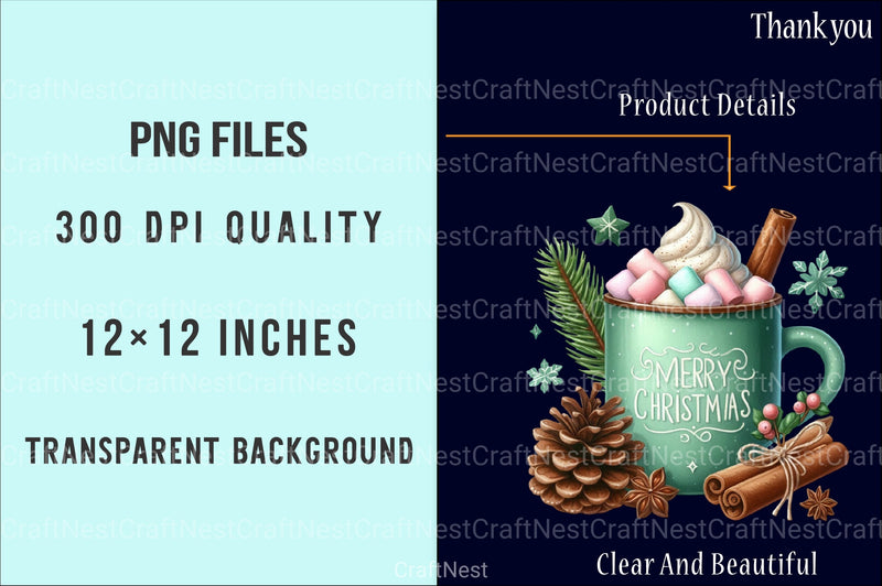 Christmas Coffee Drinks Clipart Bundle - CraftNest - Digital Crafting and Art