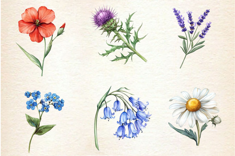 Wildflowers Clipart Bundle 3 - CraftNest - Digital Crafting and Art