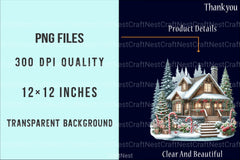 Whimsical Christmas Houses Clipart Bundle - CraftNest - Digital Crafting and Art