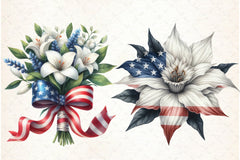 Patriotic Floral Clipart Bundle 1 - CraftNest - Digital Crafting and Art