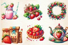 Summer Strawberry Clipart Bundle - CraftNest - Digital Crafting and Art