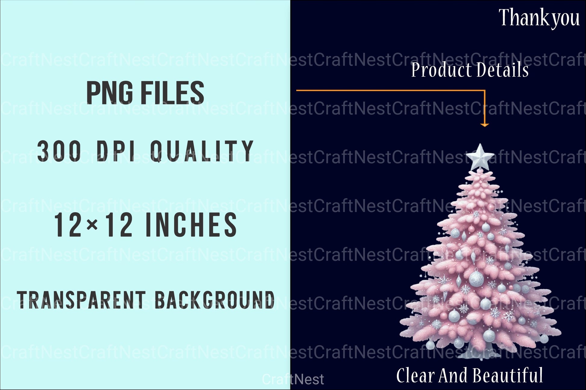 Exquisite Pink Christmas Clipart Bundle: Festive Holiday Charm - CraftNest - Digital Crafting and Art