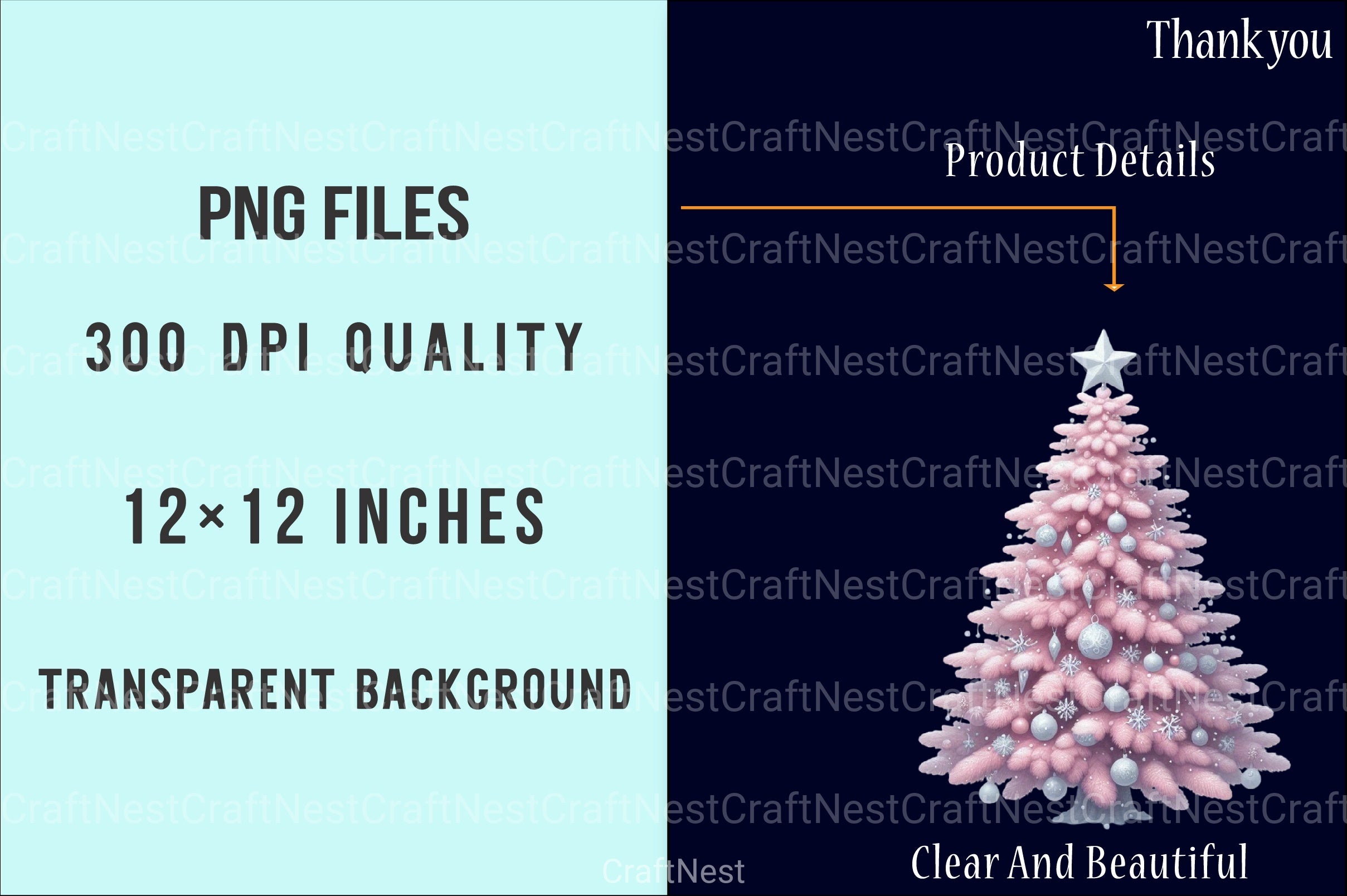 Exquisite Pink Christmas Clipart Bundle: Festive Holiday Charm - CraftNest - Digital Crafting and Art