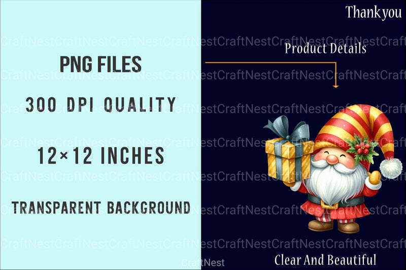 Christmas Gnome Winter Graphics Clipart Bundle - CraftNest - Digital Crafting and Art