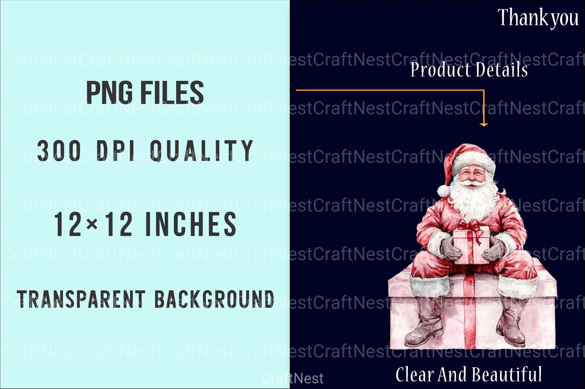 Pink Trendy Christmas Santa Clipart Bundle - CraftNest - Digital Crafting and Art
