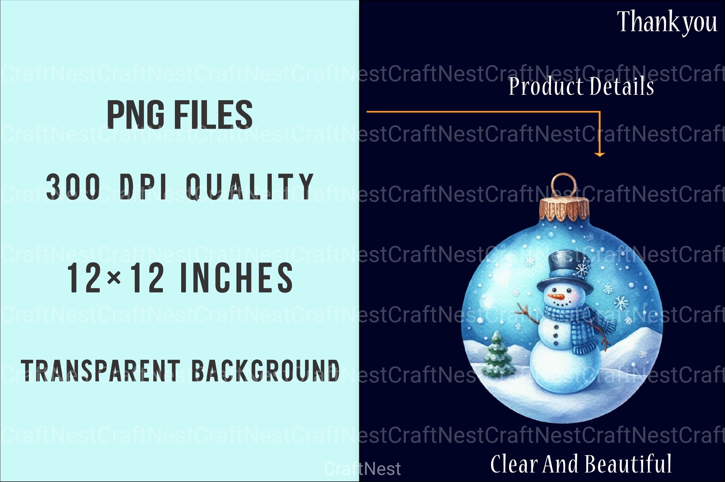 Blue Baubles Christmas Tree Ornaments Clipart Bundle - 15 High-Quality Festive Graphics - CraftNest - Digital Crafting and Art