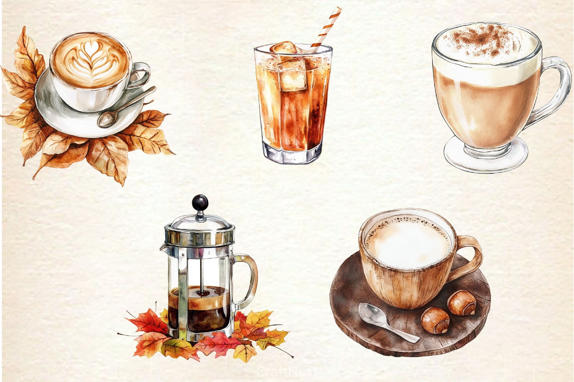 Cozy Autumn Coffee Clipart Bundle 2 - CraftNest - Digital Crafting and Art