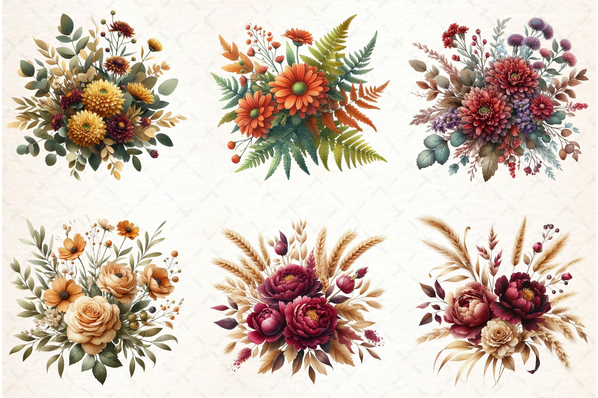 Fall Floral Clipart Bundle - CraftNest - Digital Crafting and Art