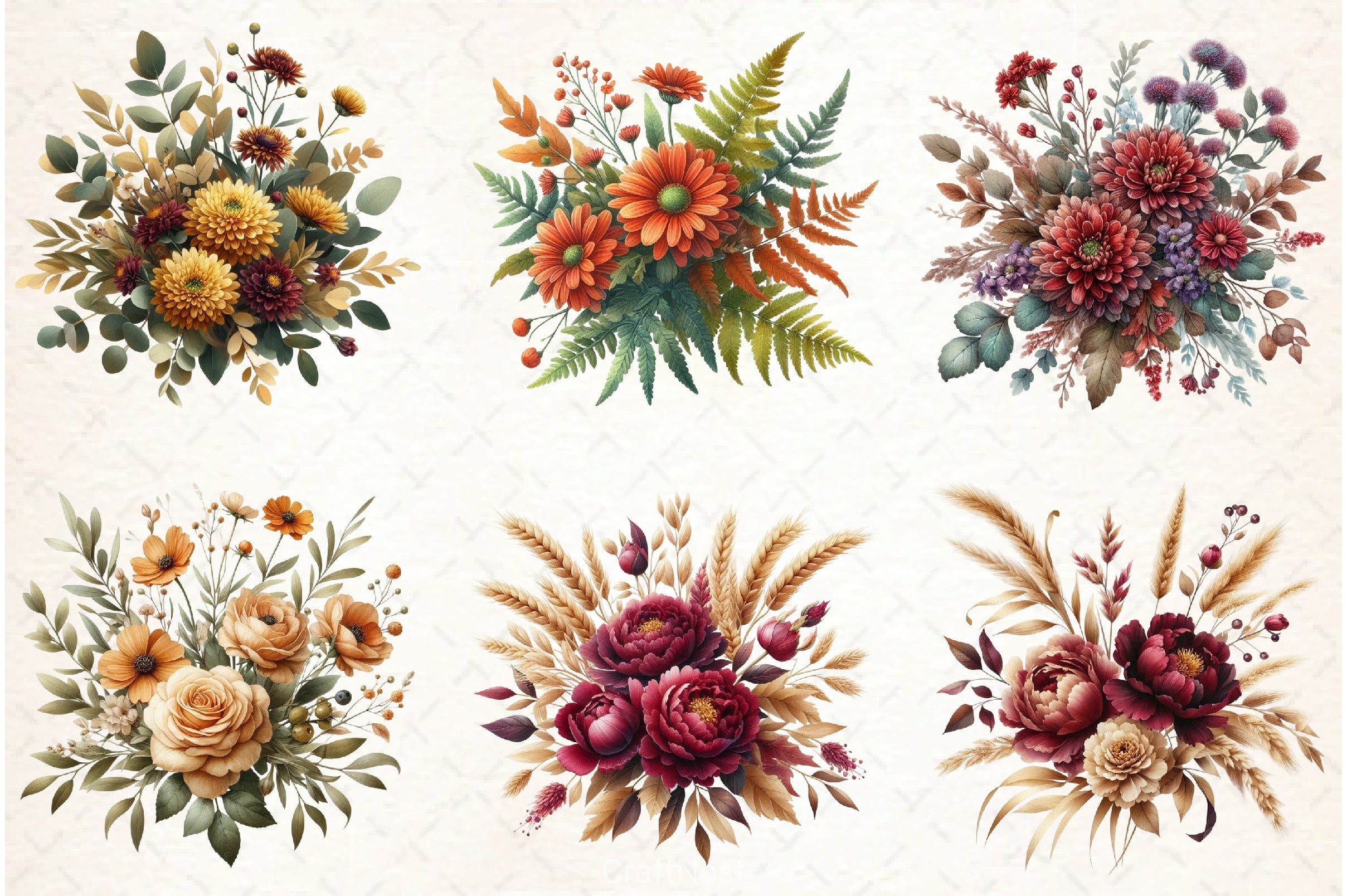Fall Floral Clipart Bundle - CraftNest - Digital Crafting and Art