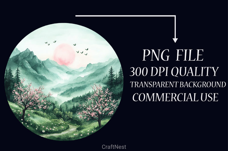 Spring Landscapes Clipart Bundle - CraftNest - Digital Crafting and Art