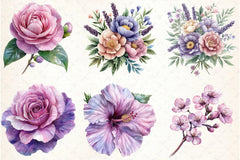 Lavender & Pink Flowers Clipart Bundle 3 - CraftNest - Digital Crafting and Art