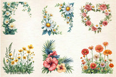 Summer Flower Border Clipart Bundle - CraftNest - Digital Crafting and Art