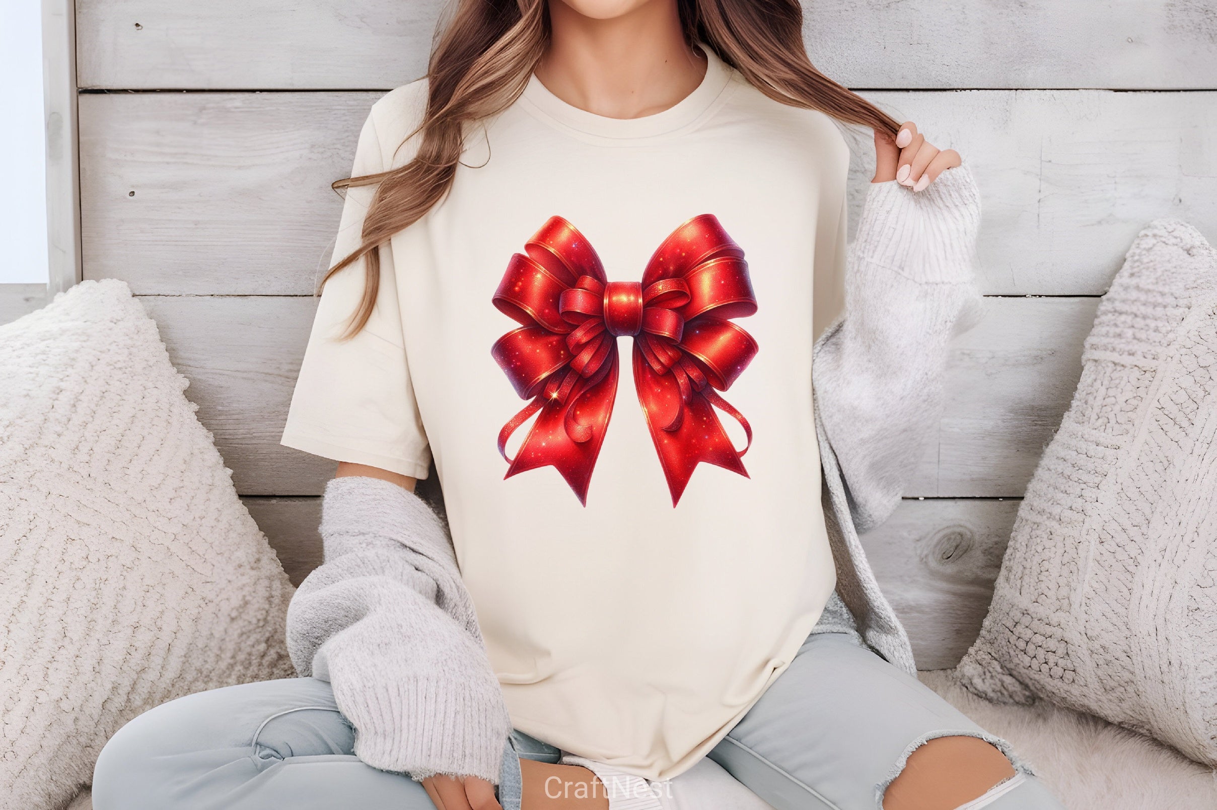 Red Christmas Bow Clipart Bundle - CraftNest - Digital Crafting and Art