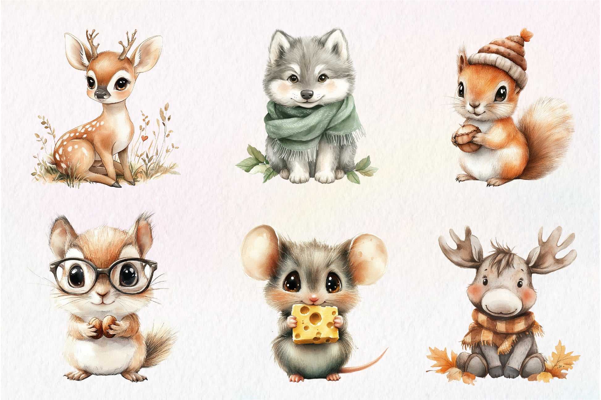 Sweet Forest Friends Cute Baby Animals Clipart Bundle - CraftNest - Digital Crafting and Art