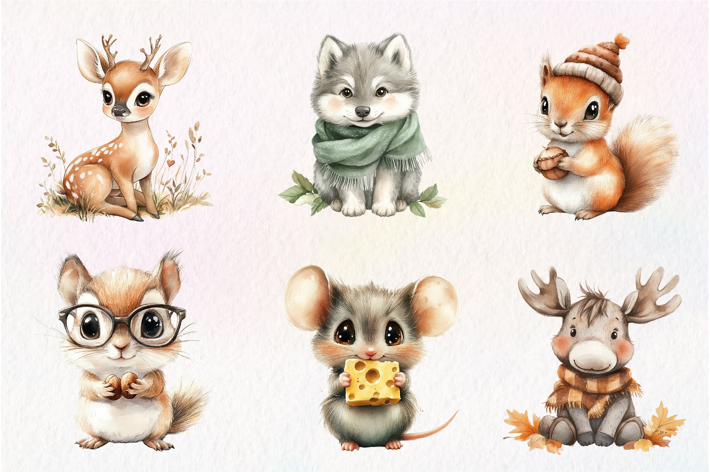 Sweet Forest Friends Cute Baby Animals Clipart Bundle - CraftNest - Digital Crafting and Art