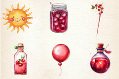 Cherry Red Magical Summer Clipart Bundle 2 - CraftNest - Digital Crafting and Art