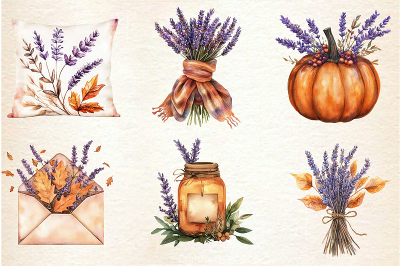 Lavender Fall Clipart Bundle 2 - CraftNest - Digital Crafting and Art
