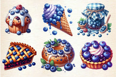 Summer Blueberry Sweet Clipart Bundle 2 - CraftNest - Digital Crafting and Art