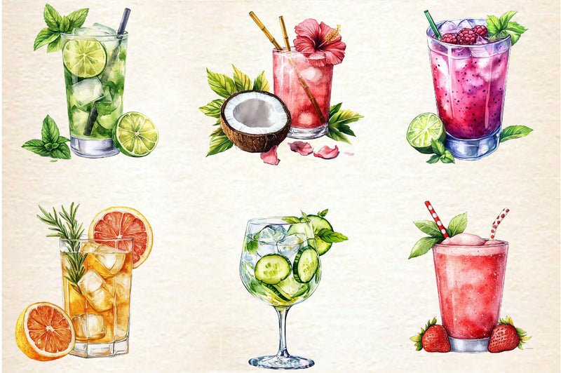 Summer Cocktail Clipart Bundle 2 - CraftNest - Digital Crafting and Art