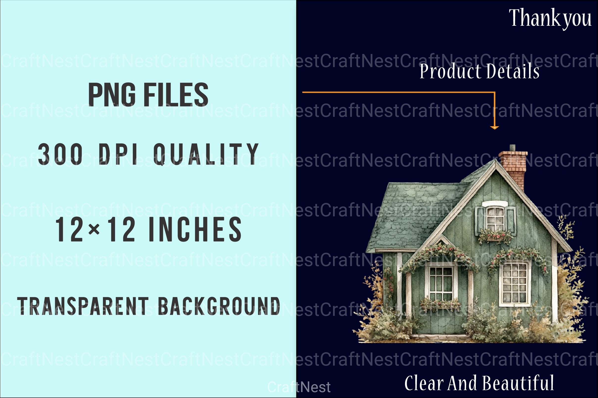 Christmas Houses Clipart Bundle - CraftNest - Digital Crafting and Art