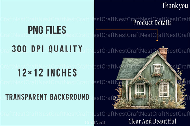 Christmas Houses Clipart Bundle - CraftNest - Digital Crafting and Art